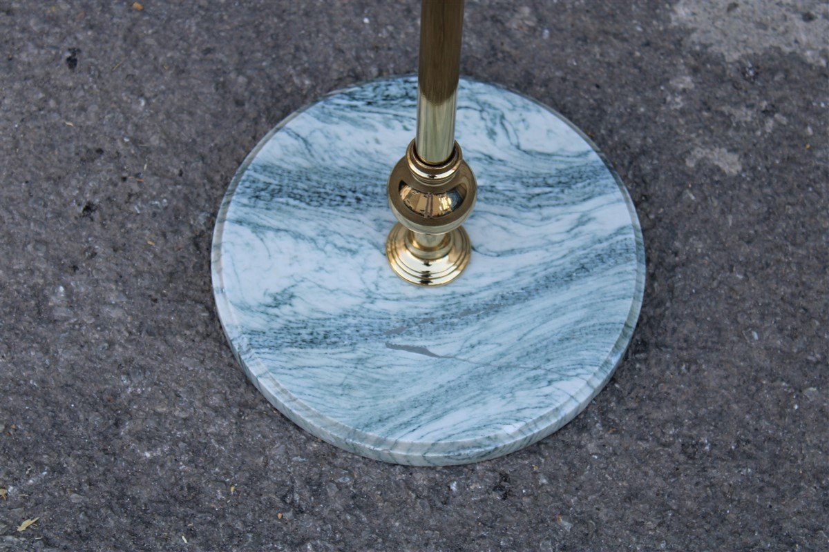 Round Italian Gueridon Table in Brass, Glass and Marble by Cesare Lacca, 1950s-EH-1326132