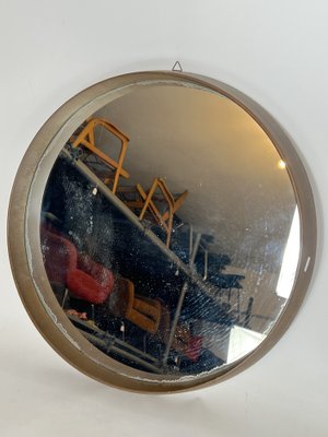 Round Italian Wooden Wall Mirror, 1950s-OT-1309474