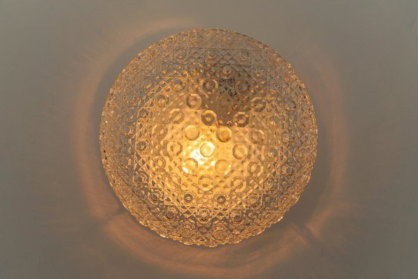 Round Knobbed Glass Flush Mount or Wall Lamp, Germany, 1960s-KQB-1816710