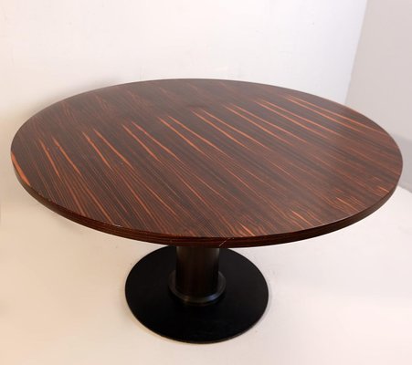 Round Macassar Ebony Dining Table-NYF-2024149