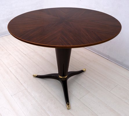 Round Mahogany and Walnut Table by Paolo Buffa for La Permanente Furniture, Italy, 1950s-FER-906027