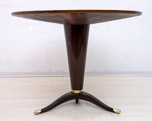 Round Mahogany and Walnut Table by Paolo Buffa for La Permanente Furniture, Italy, 1950s-FER-906027