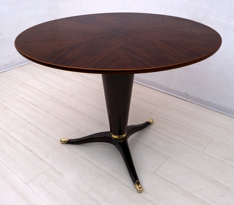 Round Mahogany and Walnut Table by Paolo Buffa for La Permanente Furniture, Italy, 1950s-FER-906027