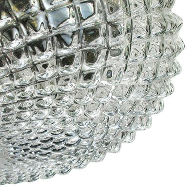 Round Mid-Century Ceiling or Wall Lamp in Crystal Glass & Chrome, 1970s-QBR-1005469