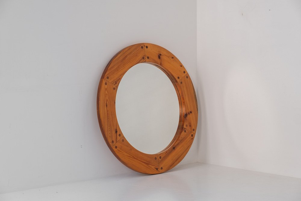 Round Mirror by Uno & Östen Kristiansson for Luxus Vittsjö Möbelfabrik, Sweden, 1960s