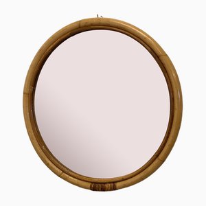 Round Mirror in Bamboo, 1970s-NPC-1757123