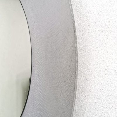 Round Mirror in Textured Aluminum by Lorenzo Burchiellaro, 1970s-PRS-1740505