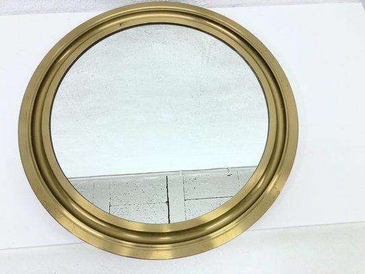 Round Mirror with Brass Frame by Sergio Mazza for Artemide, 1960s-AET-1720192