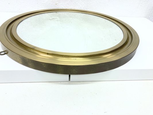 Round Mirror with Brass Frame by Sergio Mazza for Artemide, 1960s-AET-1720192