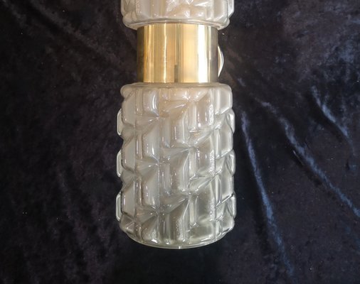 Round Murano Glass and Brass Wall Light, 1950s-UH-1389707