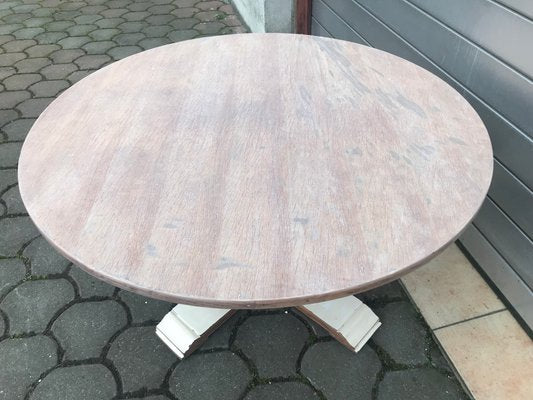 Round Oak Veneer Coffee Table, 1970s-WQQ-1422724