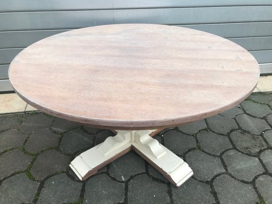 Round Oak Veneer Coffee Table, 1970s-WQQ-1422724