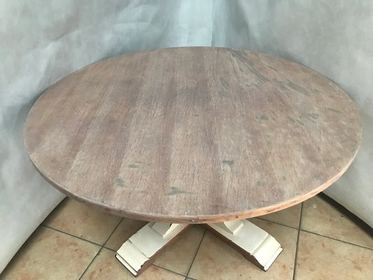 Round Oak Veneer Coffee Table, 1970s-WQQ-1422724