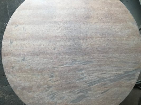 Round Oak Veneer Coffee Table, 1970s-WQQ-1422724