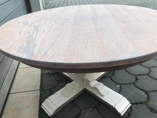 Round Oak Veneer Coffee Table, 1970s-WQQ-1422724