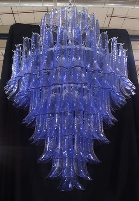 Round Periwinkle Color Chandelier by La Murrin, 1980s-UH-1293256