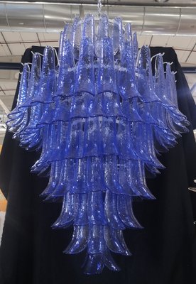 Round Periwinkle Color Chandelier by La Murrin, 1980s-UH-1293256