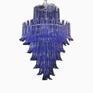 Round Periwinkle Color Chandelier by La Murrin, 1980s-UH-1293256