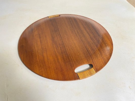 Round Platter or Tray in Wood, Denmark, 1960s-UR-1791907