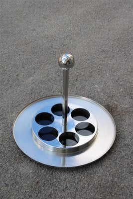 Round Portable Bar in Steel and Laminate by Giuliana Gramigna, 1960s-DHD-1806440