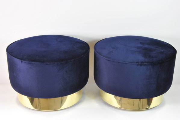 Round Poufs, Italy, 1970s, Set of 2-WFB-1063841