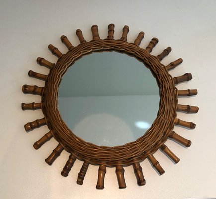 Round Rattan Mirror-BA-1365437