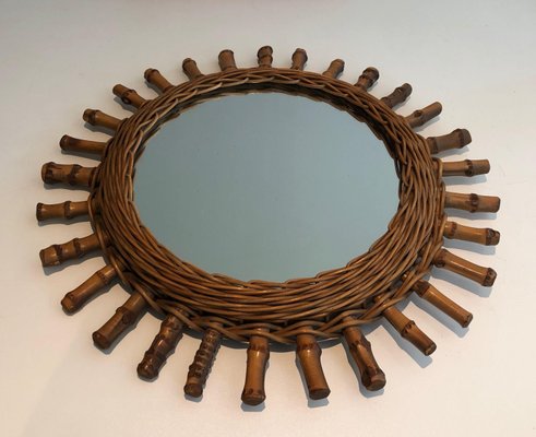 Round Rattan Mirror-BA-1365437