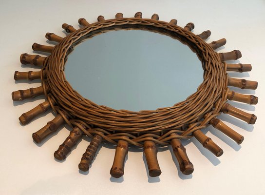 Round Rattan Mirror-BA-1365437