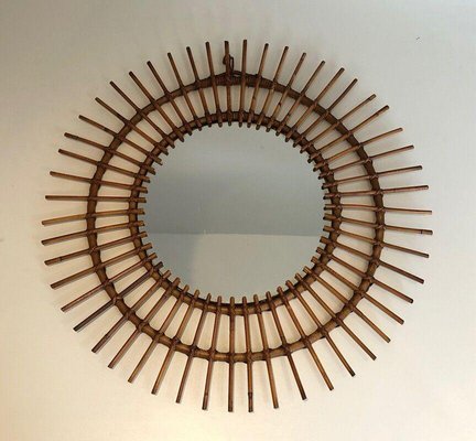 Round Rattan Mirror-BA-1365485