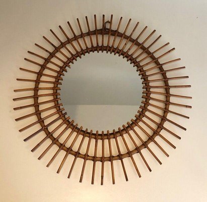 Round Rattan Mirror-BA-1365485