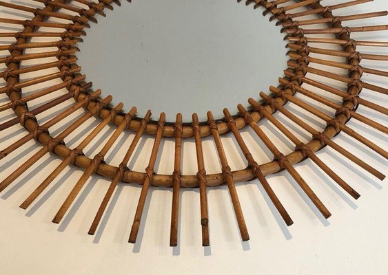 Round Rattan Mirror-BA-1365485