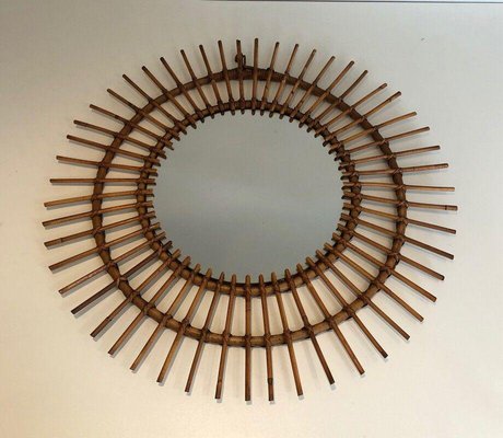 Round Rattan Mirror-BA-1365485