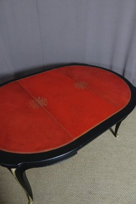 Round Red Leather Top Table with Extension-WSV-1181361