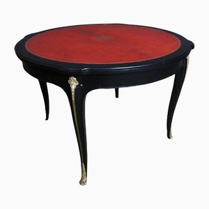 Round Red Leather Top Table with Extension-WSV-1181361