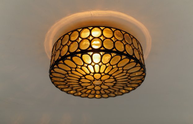 Round Ring Glass Flush Mount Ceiling / Wall Light from Limburg, 1960s-KQB-1721533