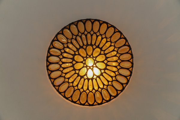 Round Ring Glass Flush Mount Ceiling / Wall Light from Limburg, 1960s-KQB-1721533