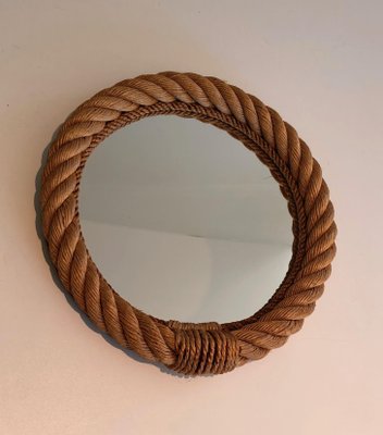 Round Rope Mirror in the style of of Audoux Minet, 1970s-BA-1374479