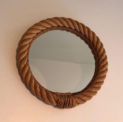 Round Rope Mirror in the style of of Audoux Minet, 1970s-BA-1374479