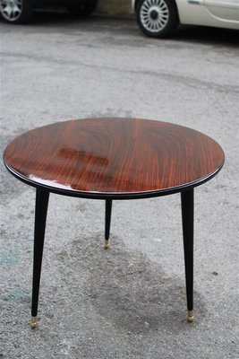 Round Rosewood Coffee Table with Brass Base from Cassina, 1950s-EH-866691