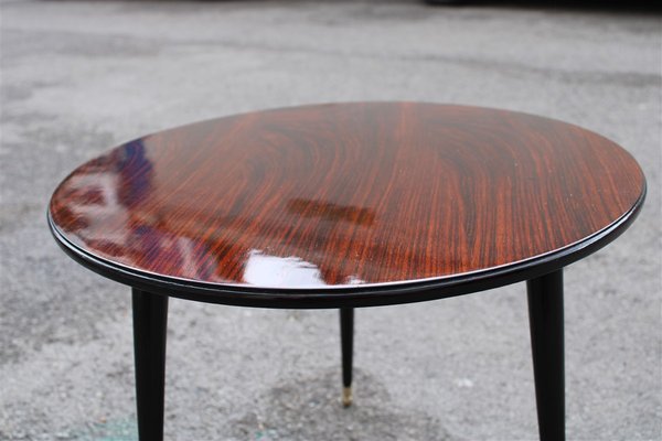 Round Rosewood Coffee Table with Brass Base from Cassina, 1950s-EH-866691