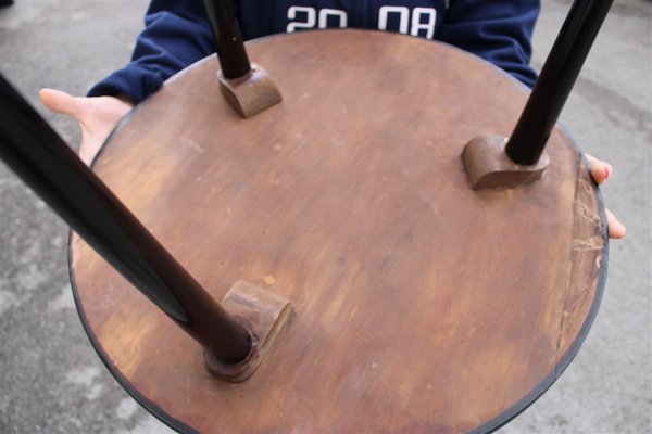 Round Rosewood Coffee Table with Brass Base from Cassina, 1950s-EH-866691