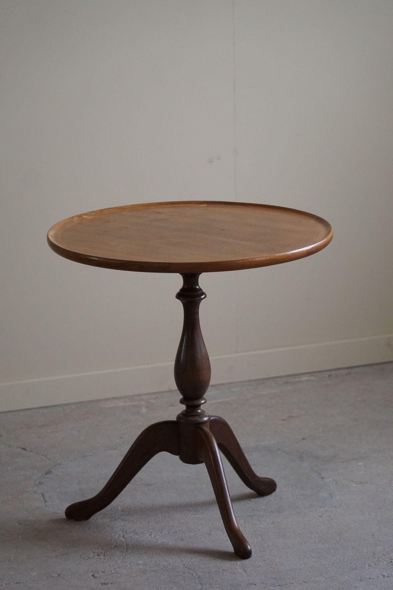 Round Side Table in Stained Beech by Anton Kildeberg, 1960s