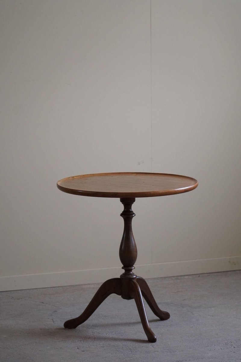 Round Side Table in Stained Beech by Anton Kildeberg, 1960s