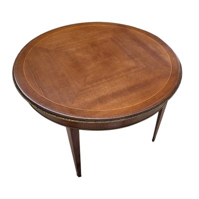 Round Side Table with Bronze Edges and Inlay-TCS-1780068