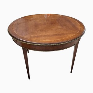 Round Side Table with Bronze Edges and Inlay-TCS-1780068