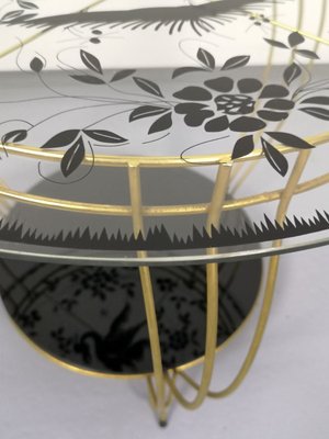 Round Side Table with Phoenix Bird Motif-UWE-764616