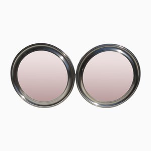 Round Silver Mirrors, 1960s, Set of 2-EI-1799293