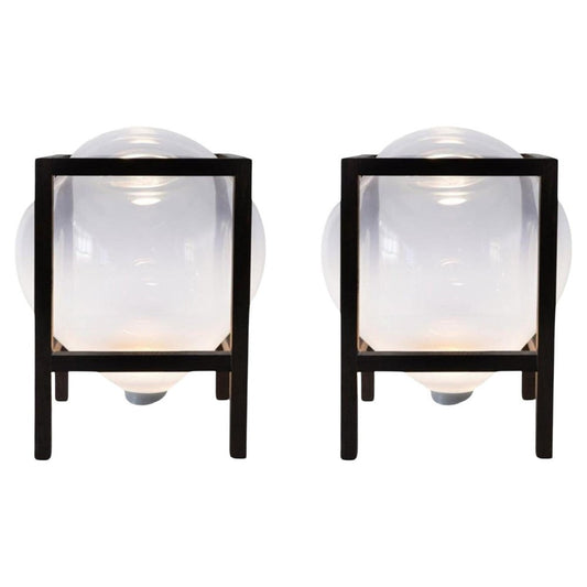 Round Square White Balloon Table Light by Studio Thier & Van Daalen, Set of 2