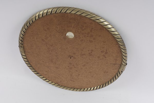 Round Swirl Brass Wall Mirror, Germany, 1990s-KQB-1445296