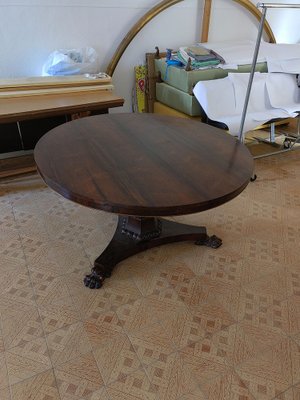 Round Table in Rosewood with Lion's Leg Foot, Late 1700s-ZFY-1732122